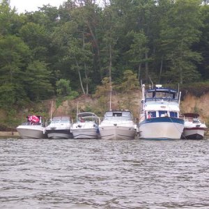 Anna's Choice and the Chickahominy River Labor Day raft-up.  We are the big one ...