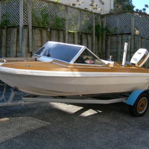 This is our first boat we ever brought, what a sh!tter. It was 13ft plylite 50hp. brought for $2900 nz dollars and sold it for $2700 6months later aft