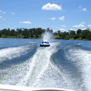 Tubing on Maroon dam Queenslan, Aust