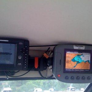 Add a Hummingbird 718 with GPS. This frees up the Raymarine and gives me two screens. Add a power strip in case I install more devices.