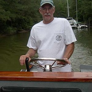 Brent at the helm, launching day, 6.10.07