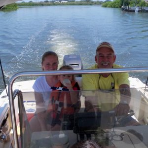 Boating with my daughter Stephanie and granddaughter Amelia.