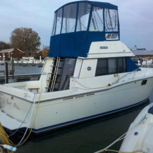 1990 Carver Convertible the  La Boat Blue