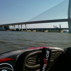 sight seeing on the river after kneeboarding