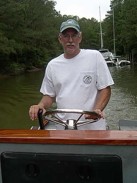 Brent at the helm, launching day, 6.10.07