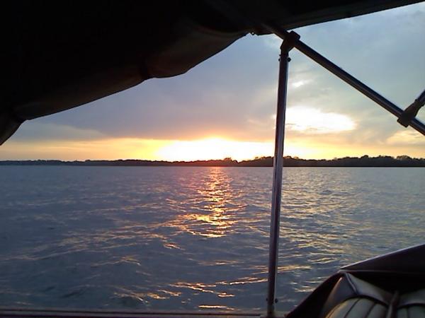 My first sunset from the boat on Lake Koshkonong in WI.