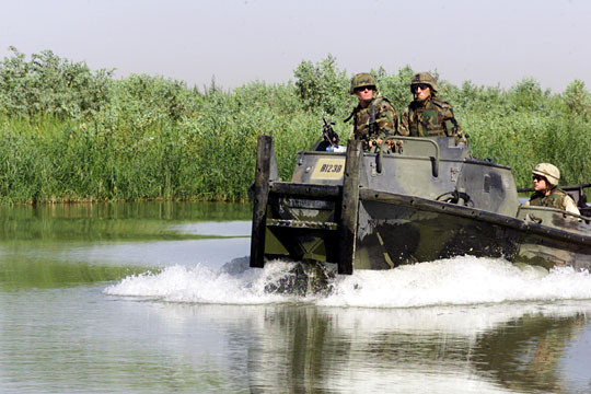 One of our MKII boats.  Tigris River, Baghdad, Iraq, 2003