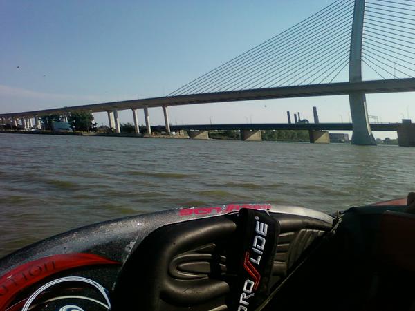 sight seeing on the river after kneeboarding