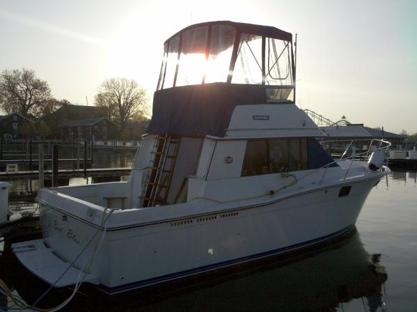 Sunset at Cedar point,1990 Carver, La Boat Blue