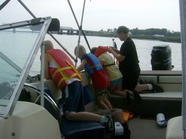 The crew is Crabbing (all except the Kayla Bug, as she will scream if she see's a crab).