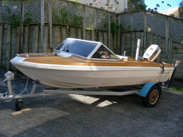 This is our first boat we ever brought, what a sh!tter. It was 13ft plylite 50hp. brought for $2900 nz dollars and sold it for $2700 6months later aft