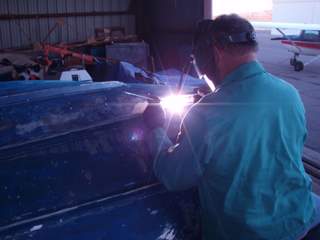 TIG welding the hole in hull