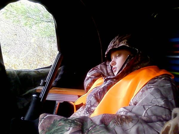 Trevor nodded off in the blind