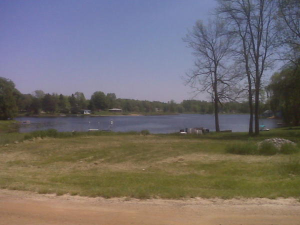 View from my lot on the private lake I am learning to boat and fish on.