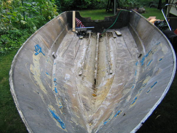 view of rotten stringers and transom