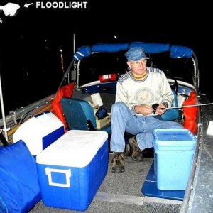 nightfishing in boat